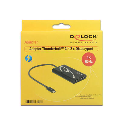 delock-adaptador-thunderbolt-3-macho-2-x-displayport-hembra-4k-60-hz