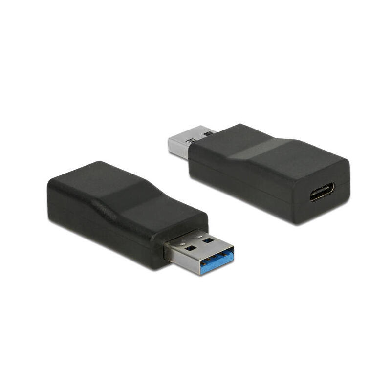 delock-convertidor-usb-31-gen-2-typ-a-macho-usb-tipo-c-hembra-activo-negro