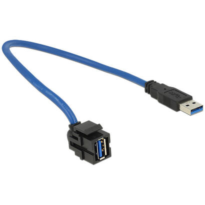 delock-keystone-moduloo-usb-30-a-hembra-usb-30-a-macho-250-con-cable