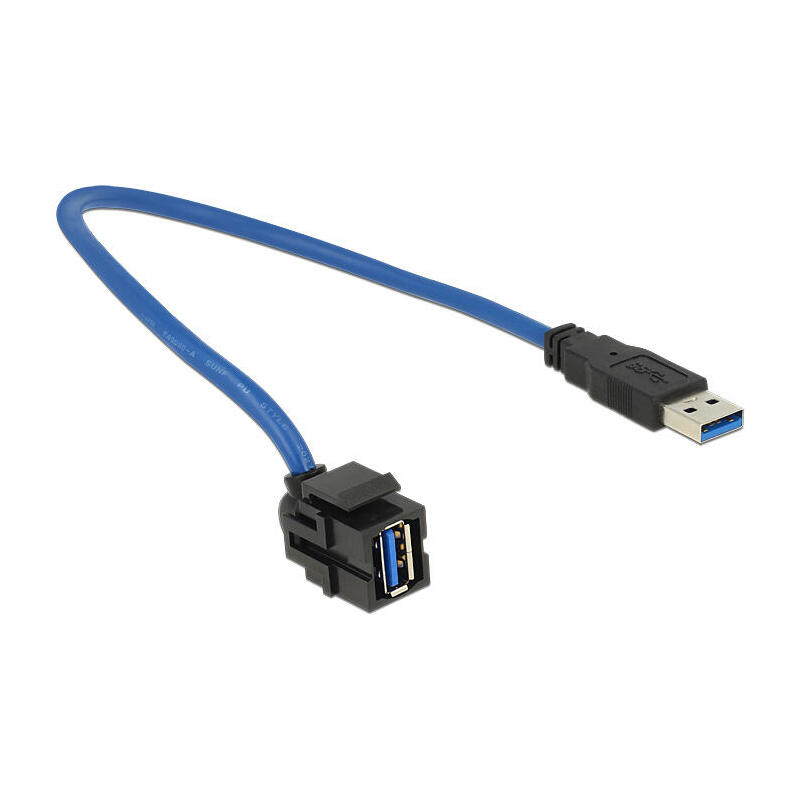 delock-keystone-moduloo-usb-30-a-hembra-usb-30-a-macho-250-con-cable