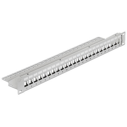 delock-keystone-19-patchpanel-24-port-gris