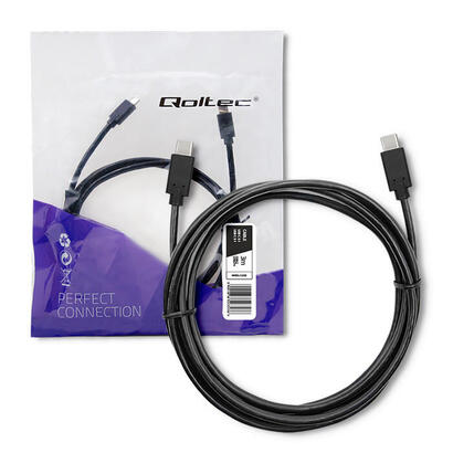 qoltec-52353-cable-usb-31-tipo-c-tipo-c-3m-negro