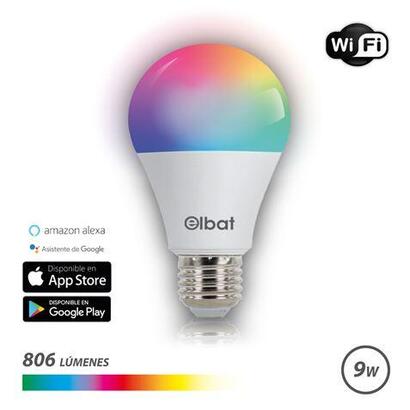 elbat-bombilla-led-smart-wi-fi-a60-e27-9w-806lm-rgb-temperatura-2700k-a-los-6000k-control-de-voz-control-remoto-3-modos-de-color