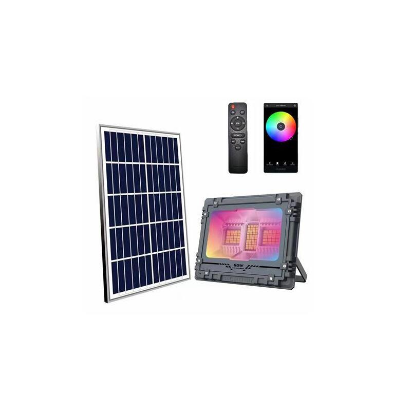 elbat-foco-solar-led-rgb-60w-515lm-bluetooth-bateria-5v6ah-control-remoto-ip67