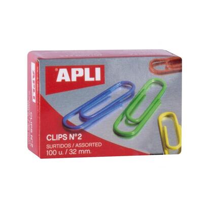 apli-pack-de-100-clips-n2-32-mm-colores-surtidos