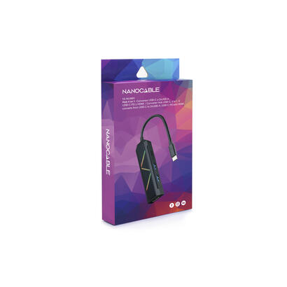 nanocable-4-en-1-hub-usb-c-30-con-2x-usb-a-30-1x-usb-c-pd-1x-hdmi-carcasa-de-aluminio-cable-de-015m