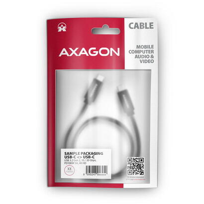 axagon-hcm32-cm10ab-cable-usb-c-32-gen-2-auf-usb-c-32-gen-2-negro-1m