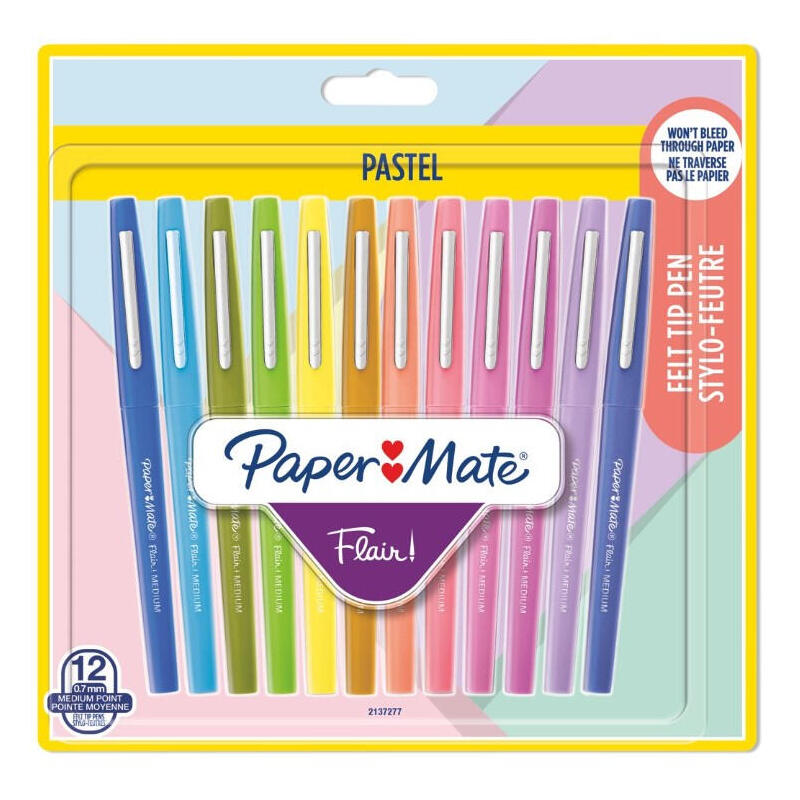 boligrafo-fibra-paper-mate-flair-12er-pastel-m-07-mm-blister