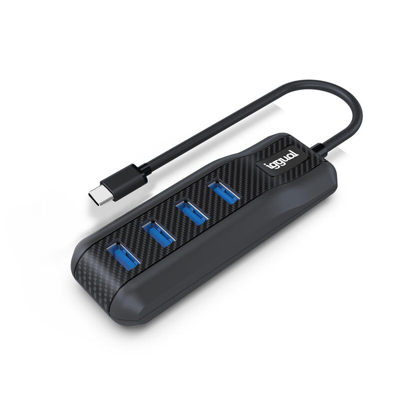 iggual-hub-tipo-c-x-4-puertos-usb-31-carbon