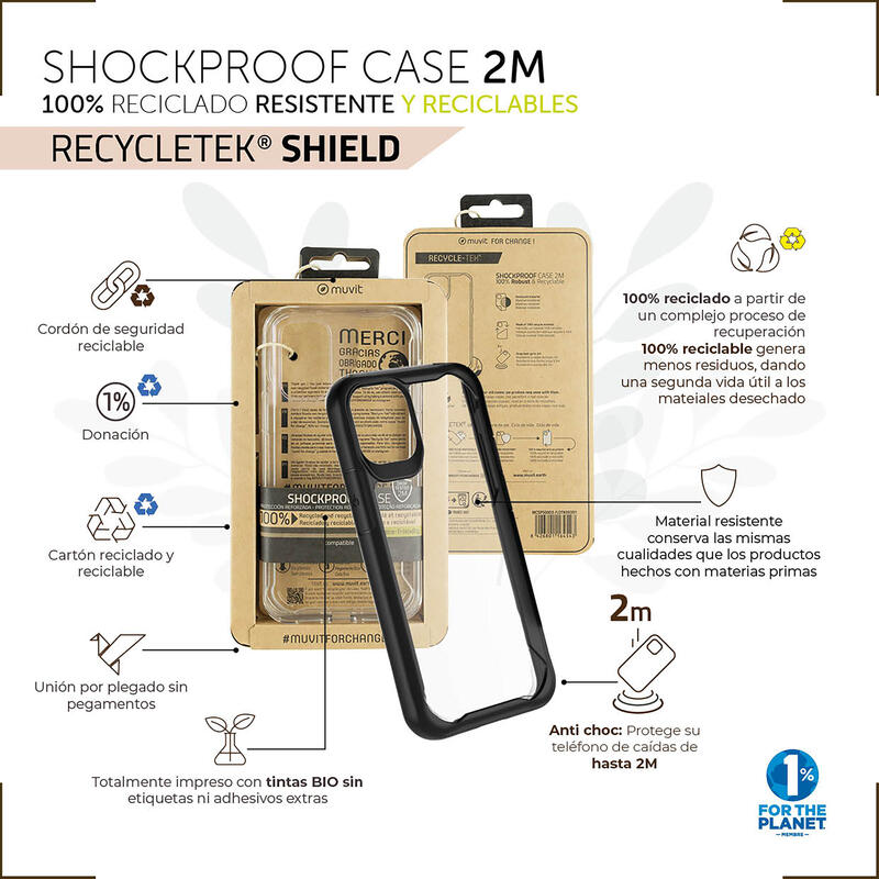 muvit-for-change-funda-shockproof-2m-compatible-con-apple-iphone-14-transparente