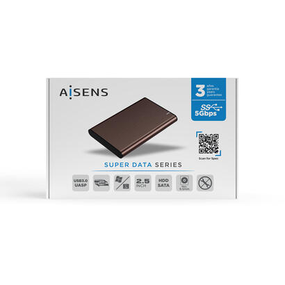 aisens-caja-externa-para-disco-duro-de-25-usb-31-sin-tornillos-ase-2525bwn