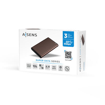 aisens-caja-externa-para-disco-duro-de-25-usb-31-sin-tornillos-ase-2525bwn
