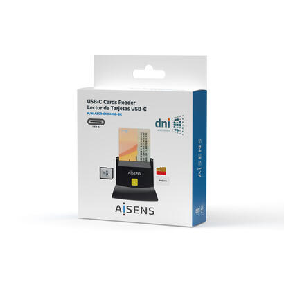 aisens-lector-de-tarjetas-inteligente-dni-con-lector-sim-sd-mirosd-mmc-rs-mmc-mmc-micro-usb-c-negro