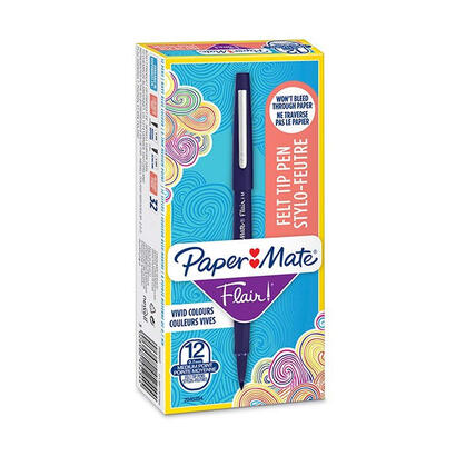rotuladores-paper-mate-flair-m-caja-de-12-unidades-azul-marino