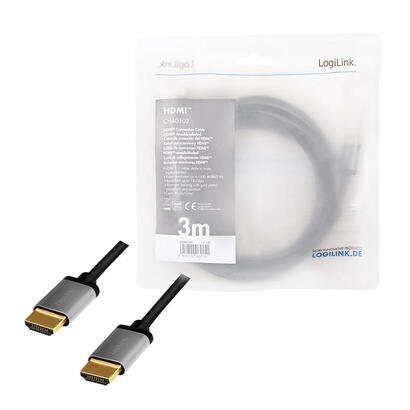 logilink-cha0102-cable-hdmi-am-to-am-4k60-hz-alu-blackgrey-3m