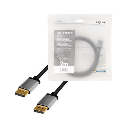 logilink-cda0101-cable-displayport-2-m-negro-gris