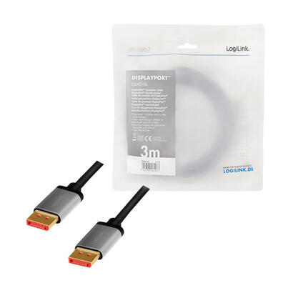 logilink-cda0106-cable-displayport-3-m-negro-gris