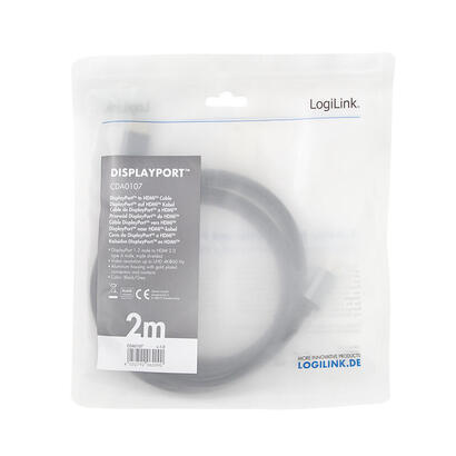 logilink-cda0107-cable-displayport-hdmi-2-m-negro-gris