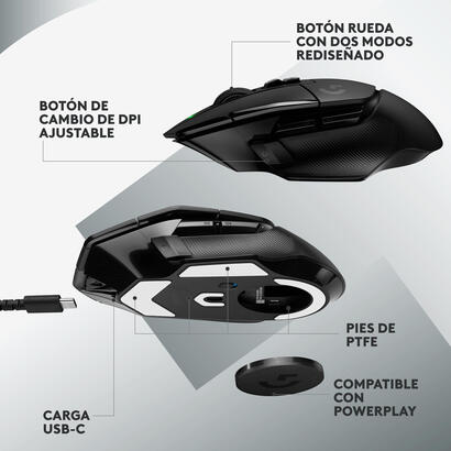 raton-logitech-g-g502-x-lightspeed-gaming-optico-inalambrico-25600ppp-negro