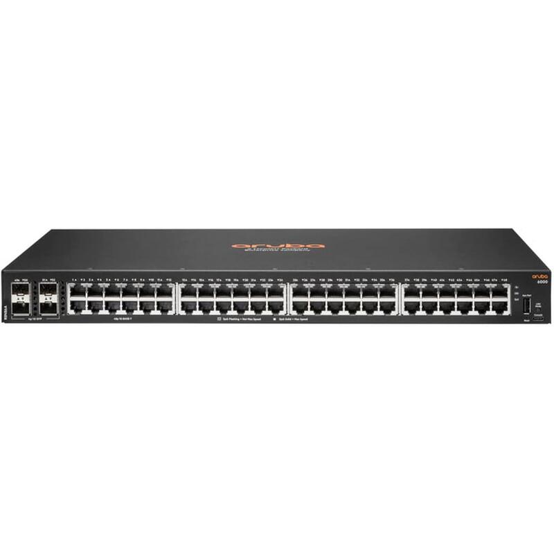 hpe-aruba-6000-48g-4sfp-switch-conmutador-l3-gestionado-48-x-101001000-4-x-gigabit-sfp-flujo-de-aire-de-lado-a-lado-montaje-en-r