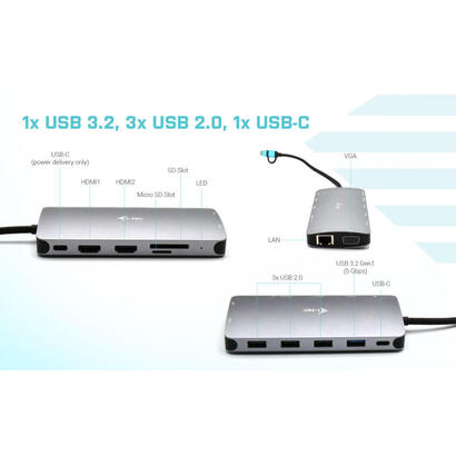 i-tec-usb-c-metal-nano-dock-2xhdmi-1xvga-1xsd-cardreader-1xmicrosd-cardreader-1xglan-3xusb-20-1xusb-32-1xusb-c32data-1xusb-c-pd