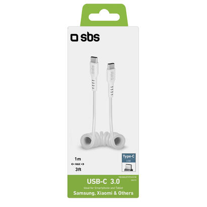 sbs-tecabletypccs1w-cable-usb-1-m-usb-32-gen-1-31-gen-1-usb-c-blanco