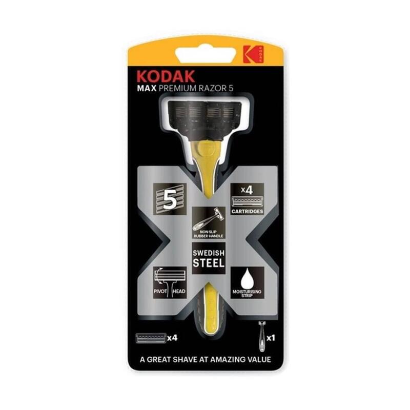 kodak-premium-razor-5-maquinilla-afeitar-mango-goma-4-recambios