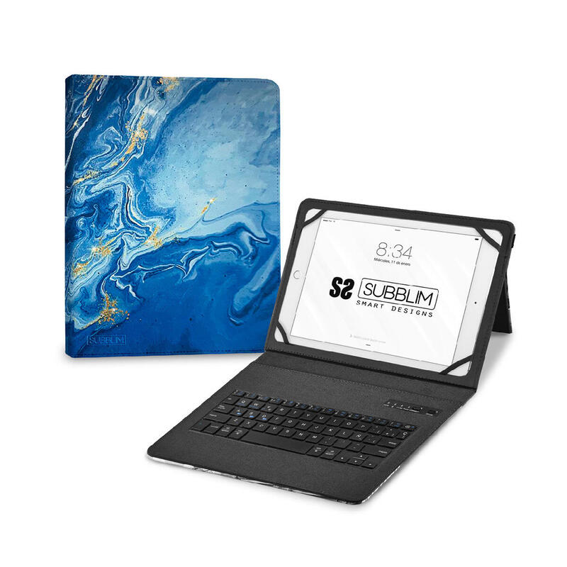 funda-teclado-tablet-keytab-pro-bt-marmol-azul-subblim
