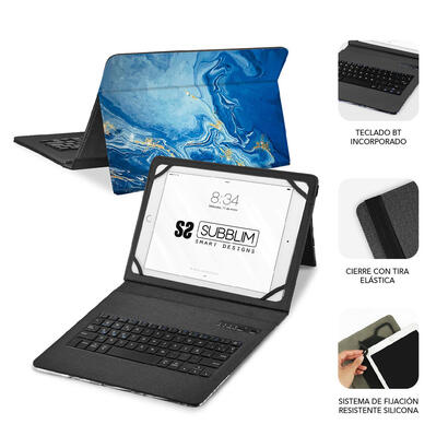 funda-teclado-tablet-keytab-pro-bt-marmol-azul-subblim