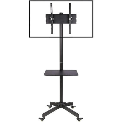 techly-ica-tr21-soporte-de-pie-para-pantalla-plana-1397-cm-55-soporte-de-suelo-con-ruedas-para-pantalla-plana-negro