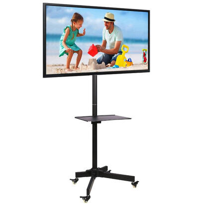 techly-ica-tr21-soporte-de-pie-para-pantalla-plana-1397-cm-55-soporte-de-suelo-con-ruedas-para-pantalla-plana-negro