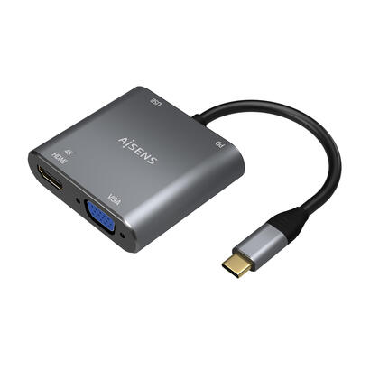 aisens-conversor-usb-c-a-vgahdmi-4kusb30usb-c-pd-usb-cm-vgah-hdmih-usb-ah-usb-ch-15cm-gris