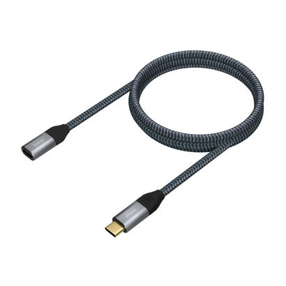 cable-alargador-usb-31-tipo-c-aisens-a107-0635-20gbps-5a-100w-usb-tipo-c-macho-usb-tipo-c-hembra-1m-gris