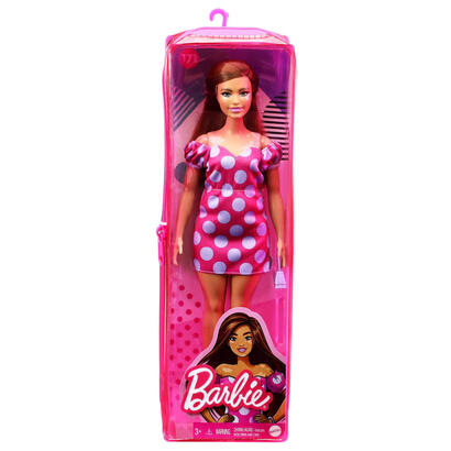 barbie-fashionista-muneca-curvy-vitiligo-con-vestido-de-lunares-y-accesorios-de-moda-de-juguete-mattel-grb62