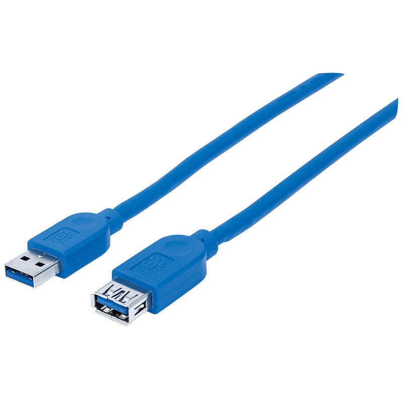 manhattan-325394-cable-usb-32-alargo-macho-a-hembra-1-m-azul