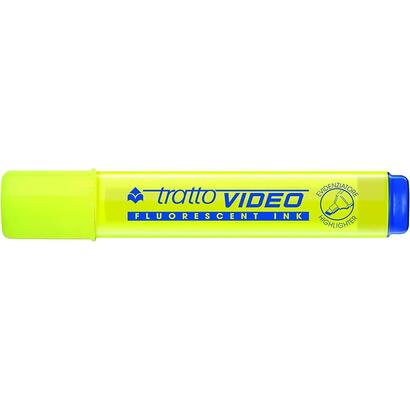 pack-de-12-unidades-tratto-video-marcador-fluorescente-punta-biselada-tinta-base-de-agua-secado-rapido-color-amarillo-fluorescen