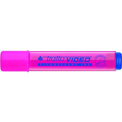 pack-de-12-unidades-tratto-video-marcador-fluorescente-punta-biselada-tinta-base-de-agua-secado-rapido-color-rosa-fluorescente