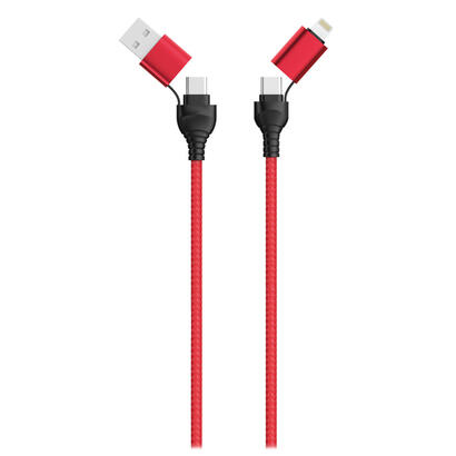 2go-cable-de-datos-usb-type-c-4in1-rojo-120cm