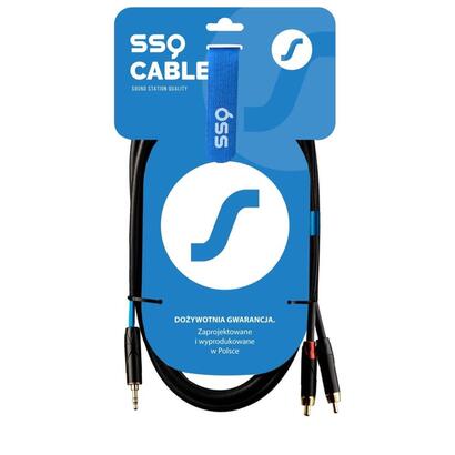 ssq-mijrca2-ss-1422-cable-mini-jack-stereo-35-mm-2x-rca-2-m-black