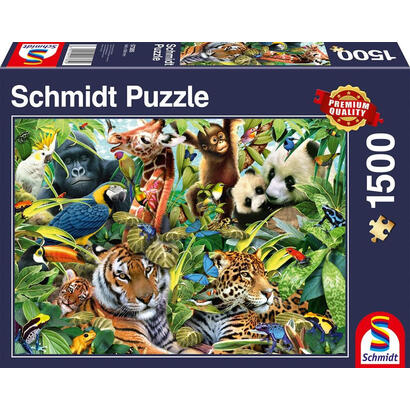puzzle-schmidt-spiele-kunterhnte-tierwelt-57385