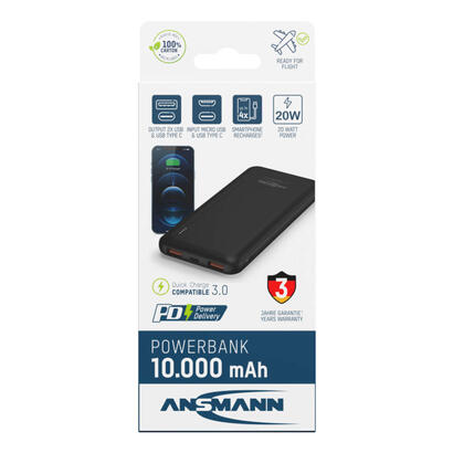 bateria-ansmann-powerbank-10000-mah-20w-2-usb-a-ports-usb-c-port