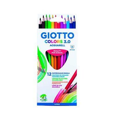 giotto-lapices-de-colores-colors-30-acuarell-con-mina-acuarelable-estuche-de-12
