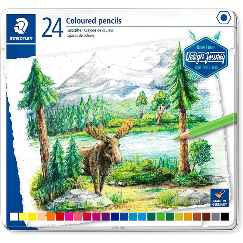 staedtler-lapices-de-colores-desing-journey-146c-en-estuche-de-metal-de-24