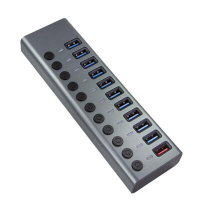 hub-logilink-usb-32-101-port-aluminum-grey-switch-for-each-port-onoff