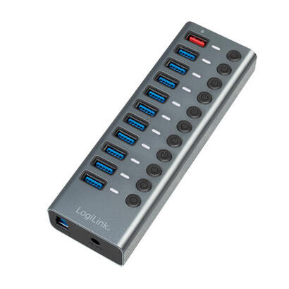 hub-logilink-usb-32-101-port-aluminum-grey-switch-for-each-port-onoff