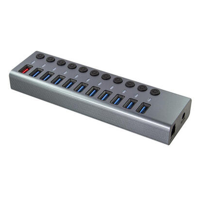 hub-logilink-usb-32-101-port-aluminum-grey-switch-for-each-port-onoff