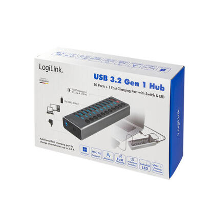 hub-logilink-usb-32-101-port-aluminum-grey-switch-for-each-port-onoff