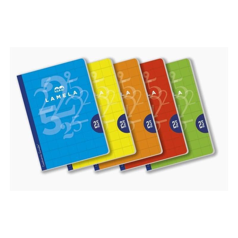 lamela-libreta-grapada-50h-a4-90gr-cm-cuadricula-25mm-colores-basicos-surtidos-5u-