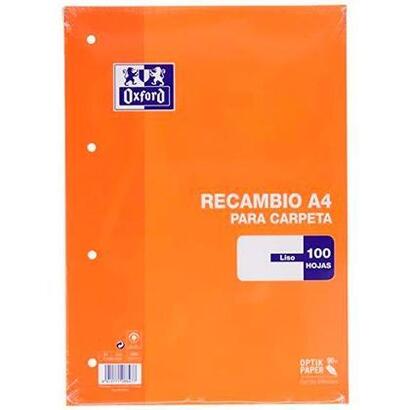 oxford-recambio-100-hojas-sueltas-microperforadas-liso-a4-naranja