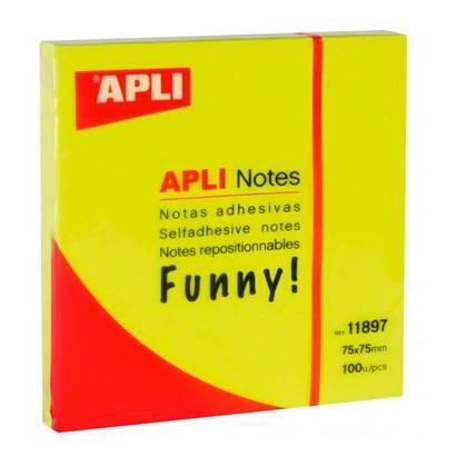 apli-notas-adhesivas-funny-75x75mm-bloc-100h-amarillo-fluorescente-12u-